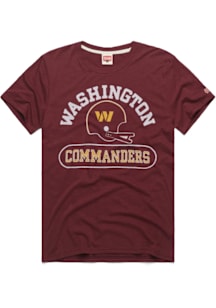 Homage Washington Commanders Burgundy Throwback Helmet Short Sleeve Fashion T Shirt