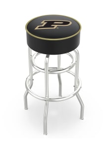 Black Purdue Boilermakers Double-Ring Swivel Pub Stool