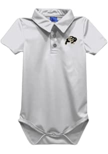 Vive La Fete Colorado Buffaloes Baby White Team Short Sleeve One Piece Polo