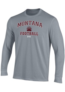 Under Armour Montana Grizzlies Grey Football Performance Long Sleeve T Shirt