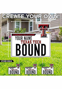 Texas Tech Red Raiders Personalized School Bound Yard Sign - White