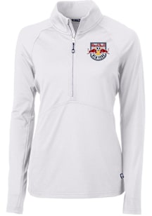 Cutter and Buck New York Red Bulls Womens White Adapt Eco Qtr Zip Pullover