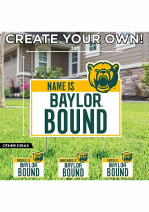 Baylor Bears Personalized School Bound Yard Sign - White