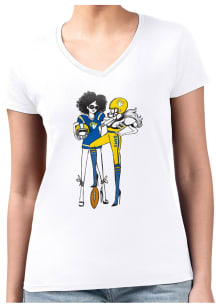 4Her Los Angeles Rams Womens White Football Girls Short Sleeve T-Shirt