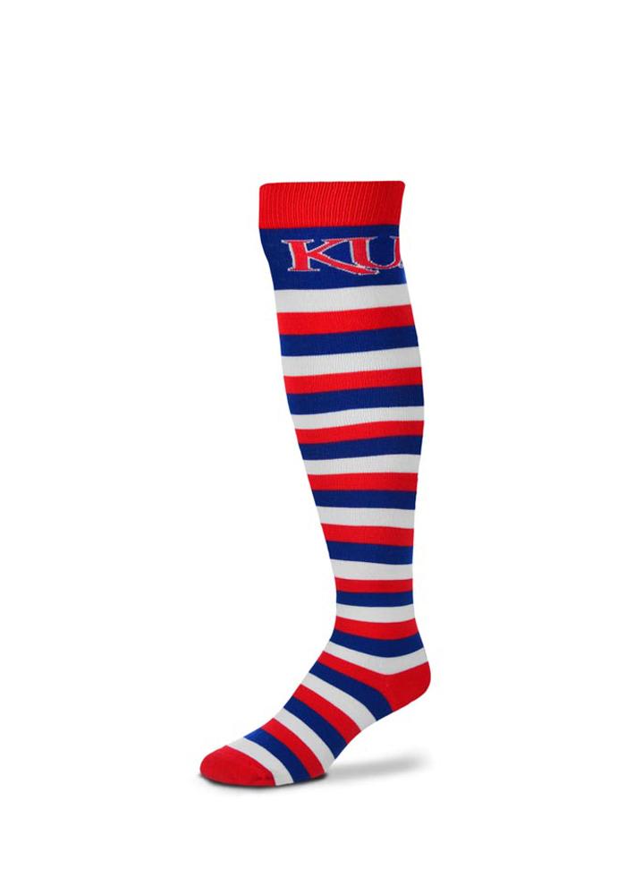 Kansas Jayhawks Rugby Stripe Womens Knee Socks