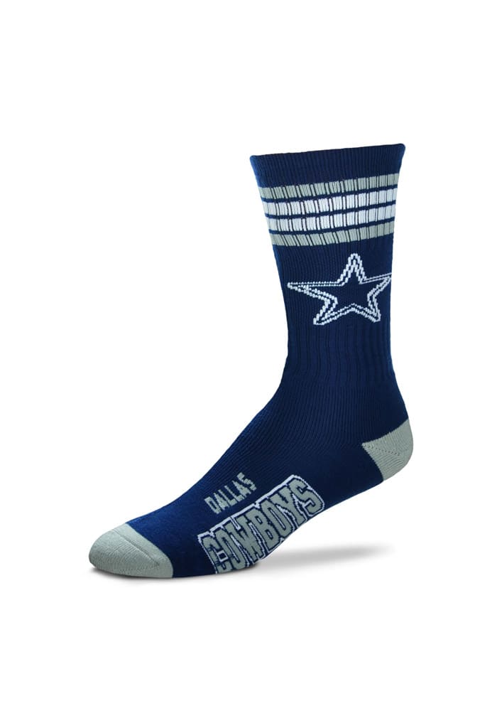 Dallas Cowboys Duece Four Stripe Mens Crew Socks