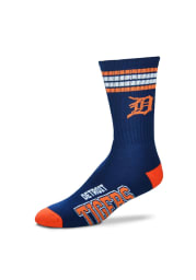 Detroit Tigers Duece Four Stripe Mens Crew Socks