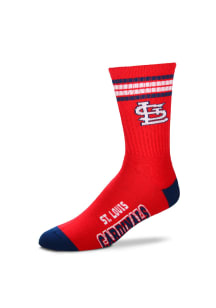 St Louis Cardinals Duece Four Stripe Mens Crew Socks