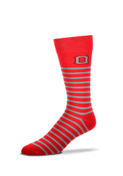 Ohio State Buckeyes Fun Stripe Mens Dress Socks
