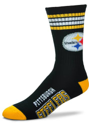 Pittsburgh Steelers 4 Stripe Deuce Mens Crew Socks