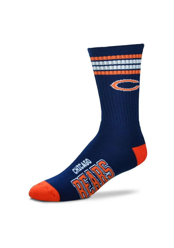 Chicago Bears 4 Stripe Deuce Mens Crew Socks