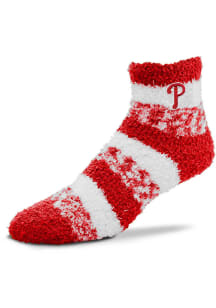 Philadelphia Phillies Sleepsoft Fuzzy Womens Quarter Socks