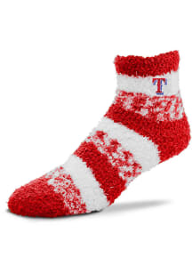 Texas Rangers Sleepsoft Fuzzy Womens Quarter Socks