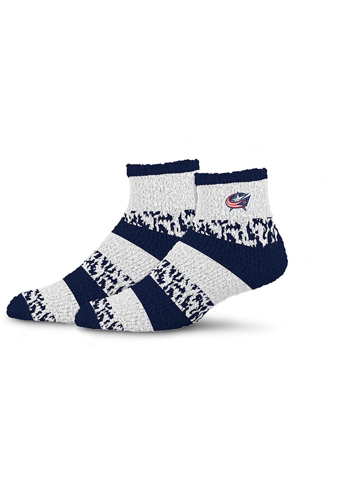 Columbus Blue Jackets Pro Stripe Fuzzy Womens Quarter Socks