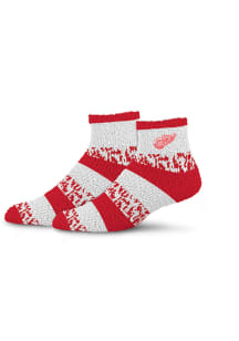 Detroit Red Wings Pro Stripe Fuzzy Womens Quarter Socks