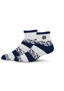 Notre Dame Fighting Irish Pro Stripe Fuzzy Womens Quarter Socks