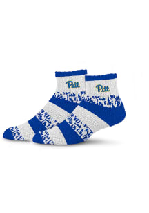 Pitt Panthers Pro Stripe Fuzzy Womens Quarter Socks