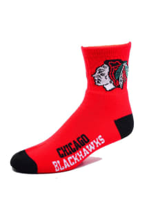 Chicago Blackhawks Logo Name Mens Quarter Socks