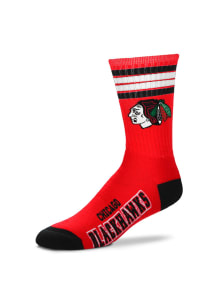 Chicago Blackhawks 4 Stripe Deuce Mens Crew Socks