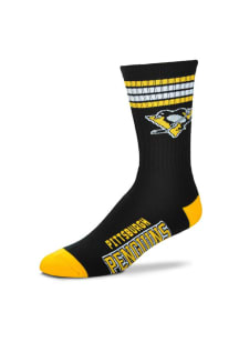 Pittsburgh Penguins 4 Stripe Deuce Mens Crew Socks