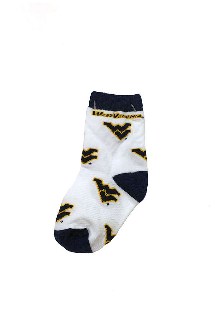 West Virginia Mountaineers All Over Toddler Quarter Socks