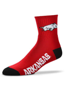 Arkansas Razorbacks Logo Name Mens Quarter Socks