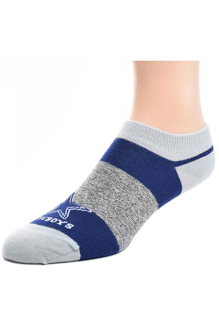 Dallas Cowboys Navy Blue Stripe Side Youth No-Show Socks