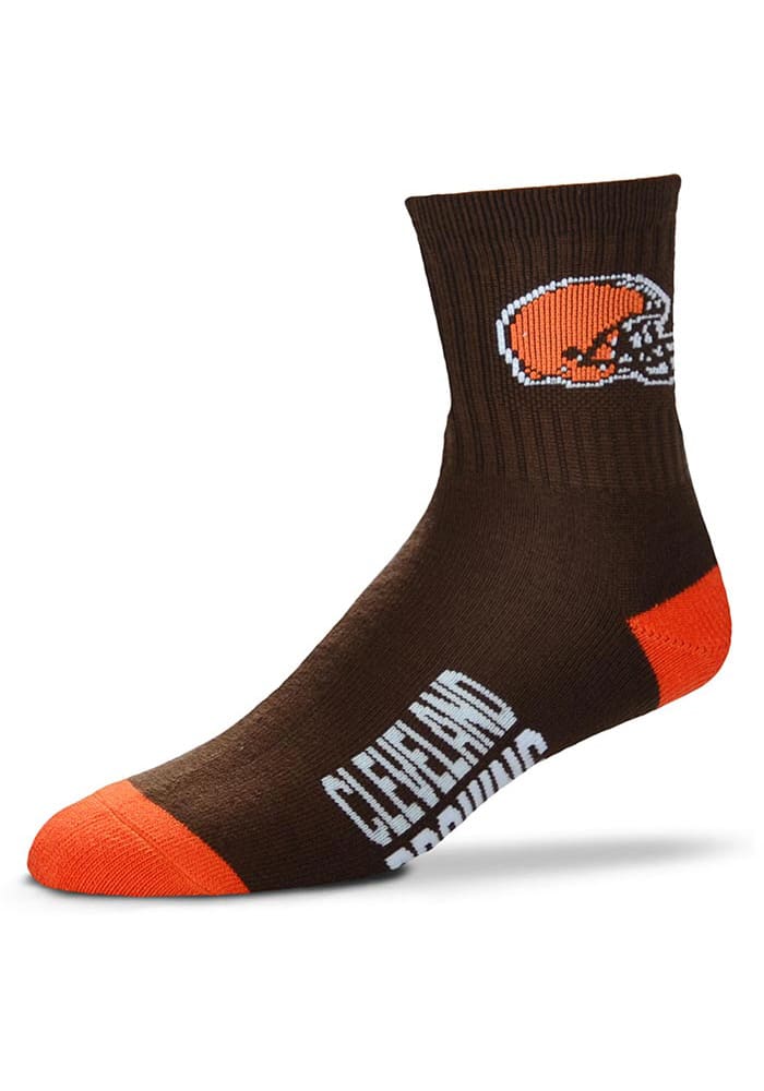 Cleveland Browns Logo Name Mens Quarter Socks
