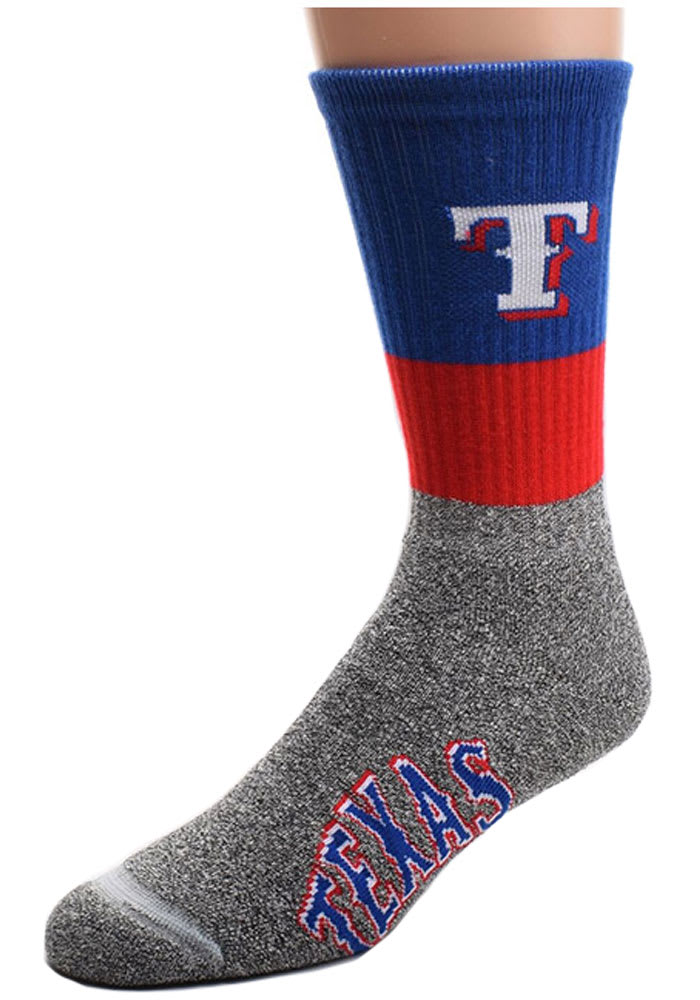 Texas Rangers Tri Level Mens Crew Socks