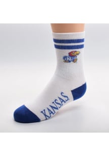 Kansas Jayhawks 2 Stripe Toddler Quarter Socks