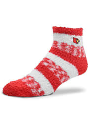 Louisville Cardinals Stripe Womens Quarter Socks