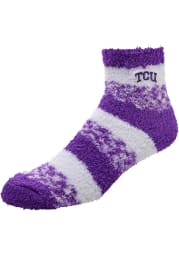 TCU Horned Frogs Stripe Womens Quarter Socks