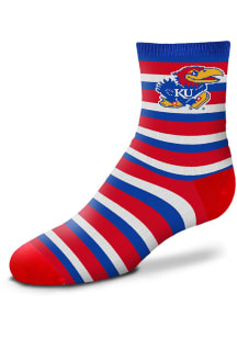 Kansas Jayhawks Sport Stripe Baby Quarter Socks