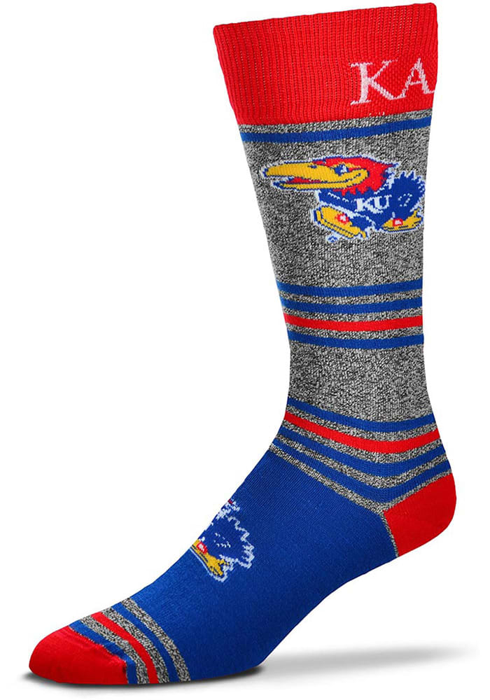 Kansas Jayhawks Stripealicious Mens Dress Socks