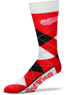 Detroit Red Wings Team Logo Mens Argyle Socks