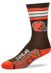 Cleveland Browns 4 Stripe Mens Crew Socks