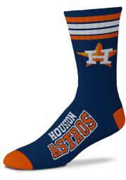 Houston Astros Navy Blue 4 Stripe Duece Youth Crew Socks