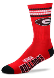 Georgia Bulldogs 4 Stripe Deuce Mens Crew Socks