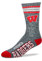 Wisconsin Badgers Marbled Mens Crew Socks