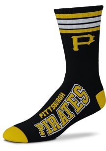Pittsburgh Pirates Black 4 Stripe Duece Youth Crew Socks