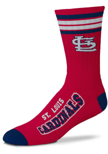 St Louis Cardinals Red 4 Stripe Duece Youth Crew Socks
