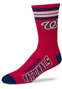 Washington Nationals Red 4 Stripe Duece Youth Crew Socks