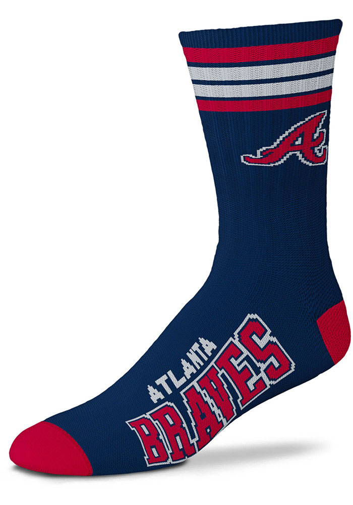 Atlanta Braves 4 Stripe Duece Mens Crew Socks