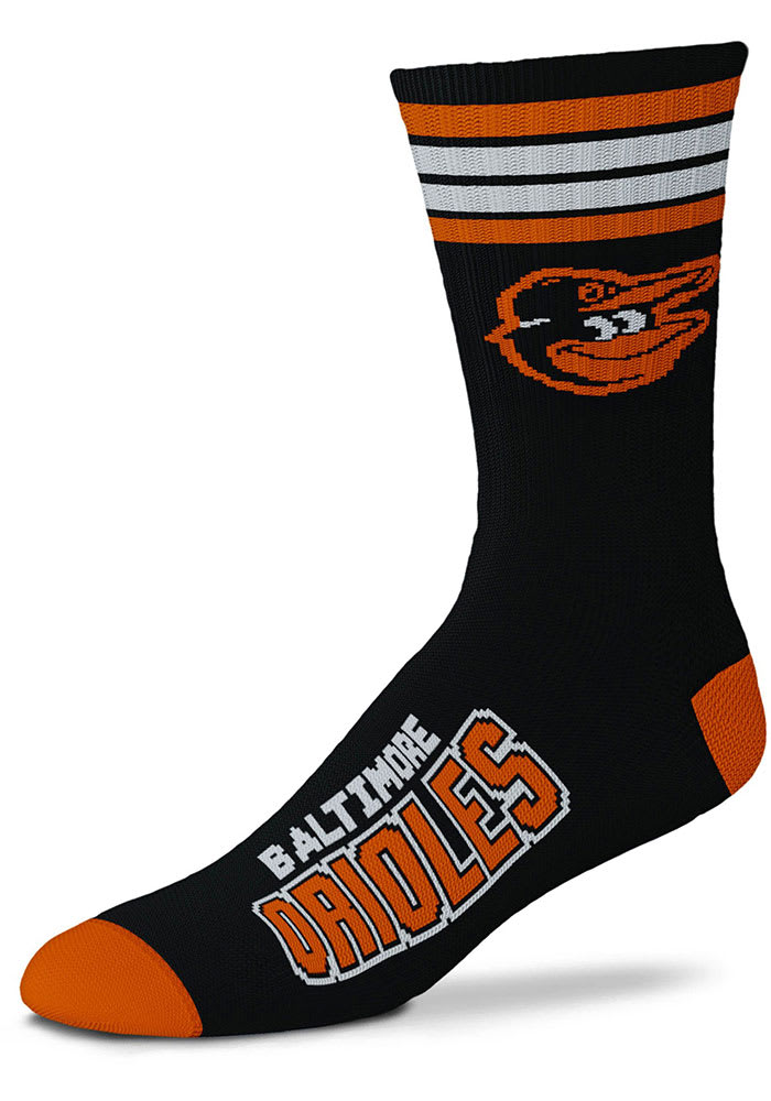 Baltimore Orioles 4 Stripe Duece Mens Crew Socks