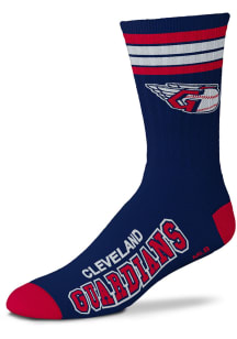 Cleveland Guardians 4 Stripe Duece Mens Crew Socks