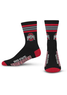 Ohio State Buckeyes Black 4 Stripe Duece Youth Crew Socks