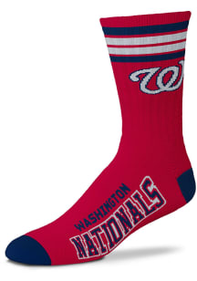 Washington Nationals 4 Stripe Duece Mens Crew Socks