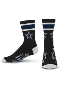 Dallas Cowboys Black 4 Stripe Duece Youth Crew Socks
