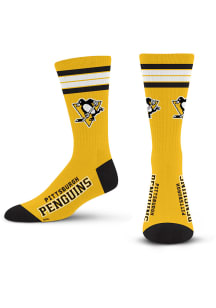Pittsburgh Penguins Yellow Stripe Duece Youth Crew Socks