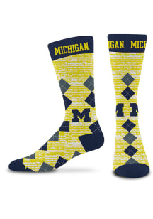 Fan Nation Michigan Wolverines Mens Argyle Socks - Yellow